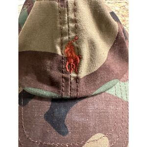 Polo Ralph Lauren Kids Camouflage Orange Pony Logo  Strapback Cap Hat 2T/4T